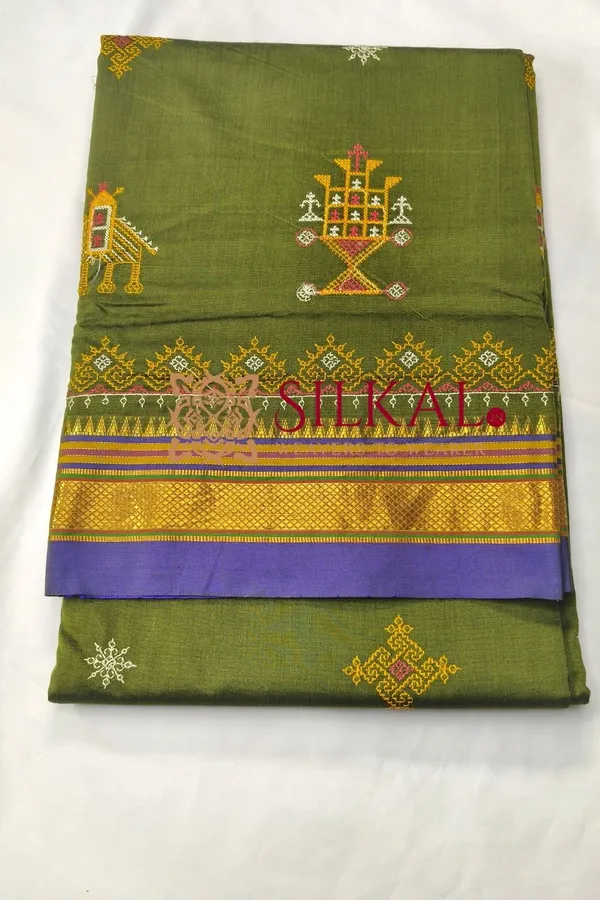 Ilkal_Semi_Silk_With_Kasuti_Saree_SKL03576