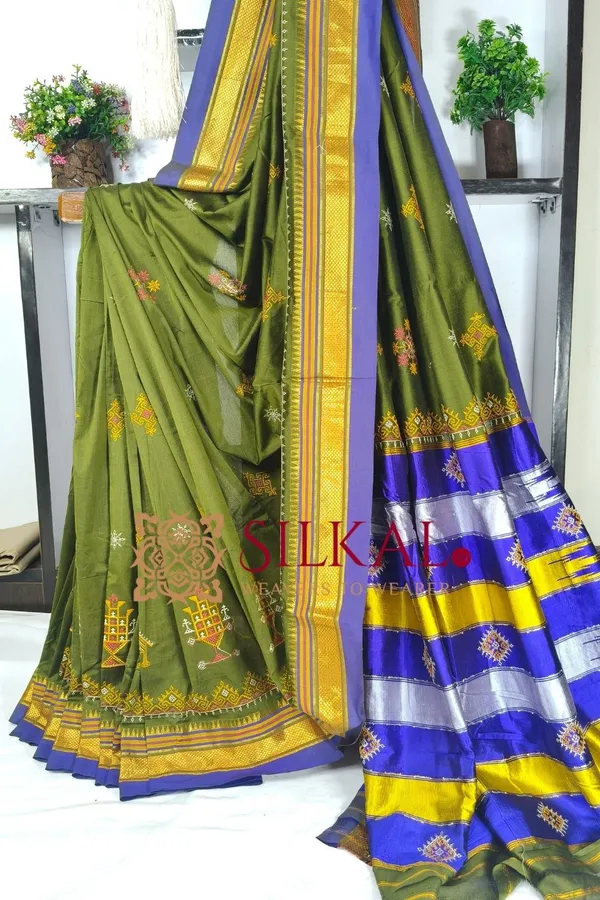 Ilkal_Semi_Silk_With_Kasuti_Saree_SKL03576