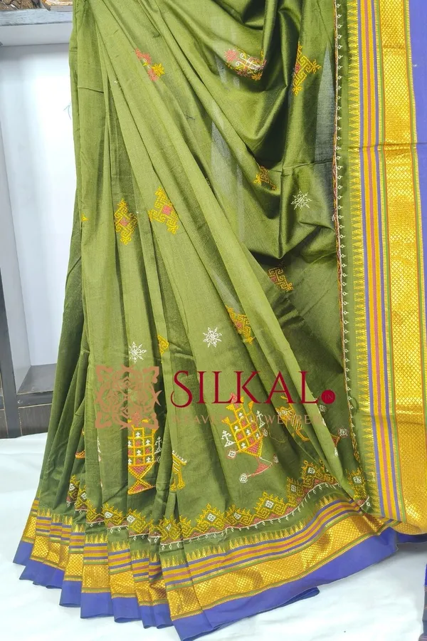 Ilkal_Semi_Silk_With_Kasuti_Saree_SKL03576