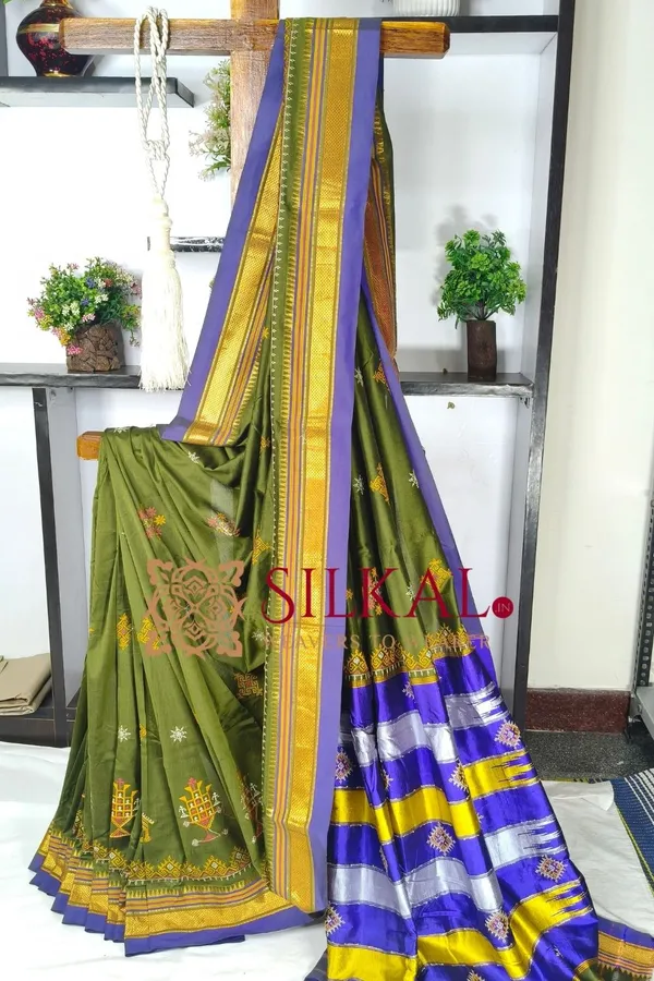 Ilkal_Semi_Silk_With_Kasuti_Saree_SKL03576