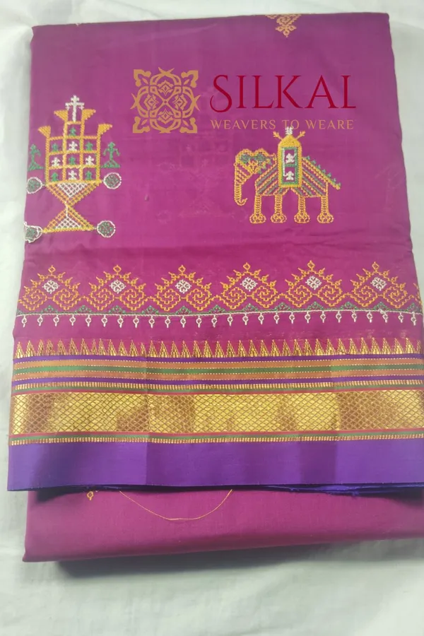 Ilkal_Semi_Silk_With_Kasuti_Saree_SKL1998