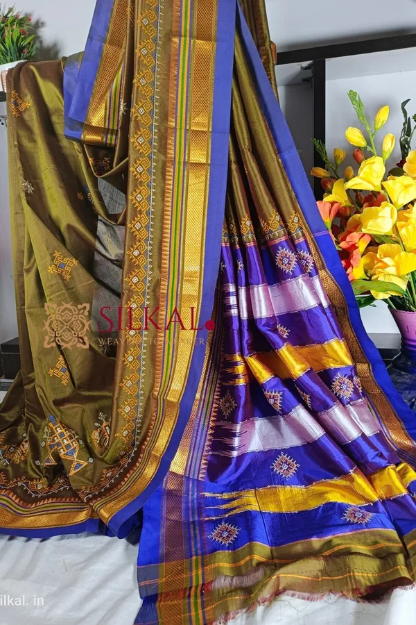 Ilkal_Semi_Silk_With_Kasuti_Saree_Saree_Code-_SKL1750