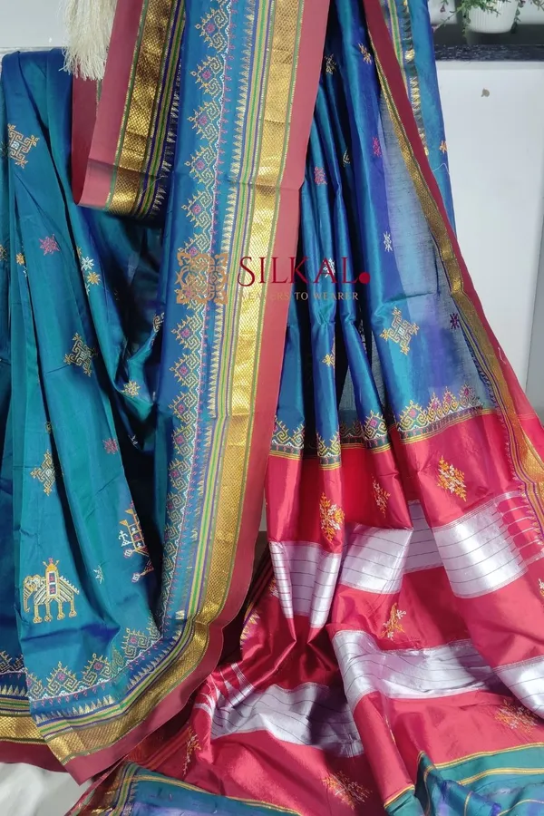 Ilkal_Semi_Silk_With_Kasuti_Saree_Code-_SKL1869