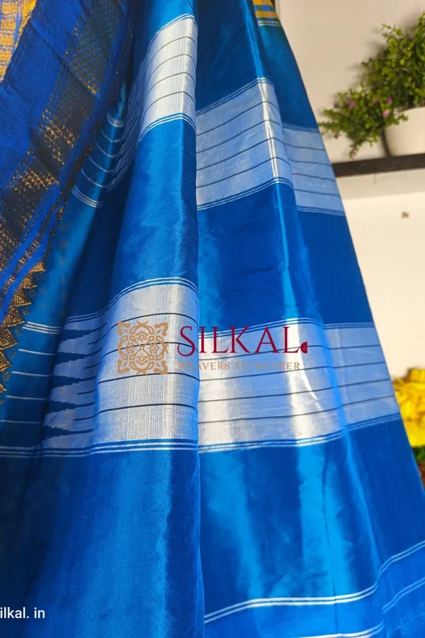 Ilkal_Small_Check_Cotton_Silk_Saree_Saree_Code-_SKL1760