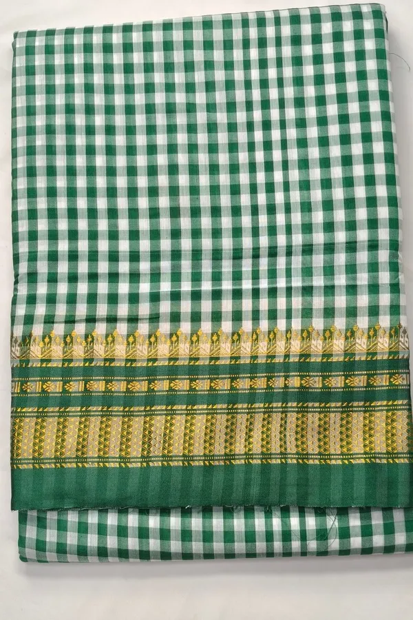 Ilkal_Small_Check_Cotton_Silk_Saree_Code-_SKL03573