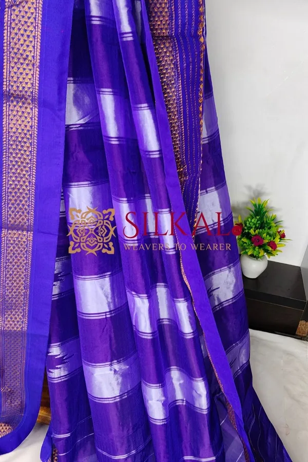 Ilkal_Small_Check_Cotton_Silk_Saree_SKL03995