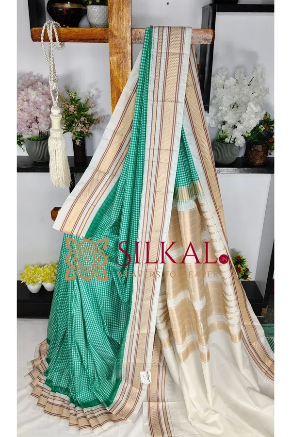 Ilkal_Small_Check_Cotton_Silk_Saree_SKL04000