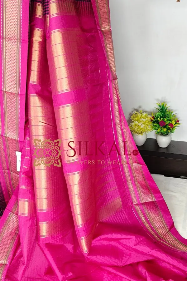 Ilkal_Small_Check_Cotton_Silk_Saree_SKL04005