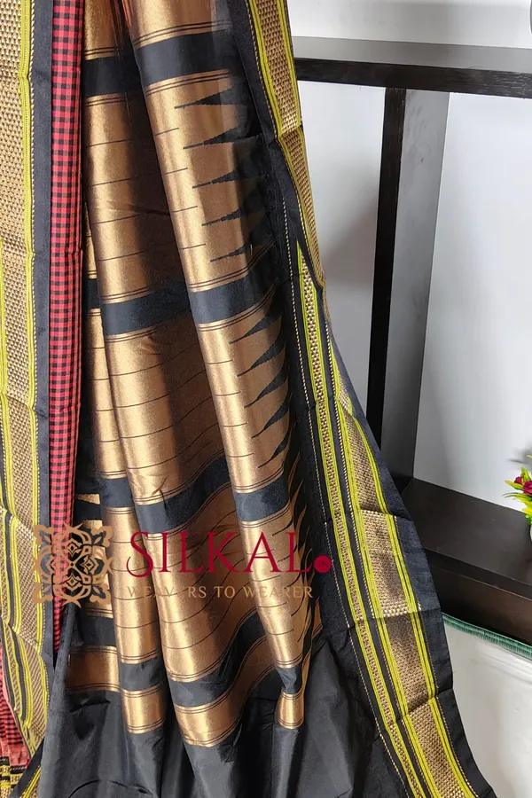 Ilkal_Small_Check_Cotton_Silk_Saree_SKL04006
