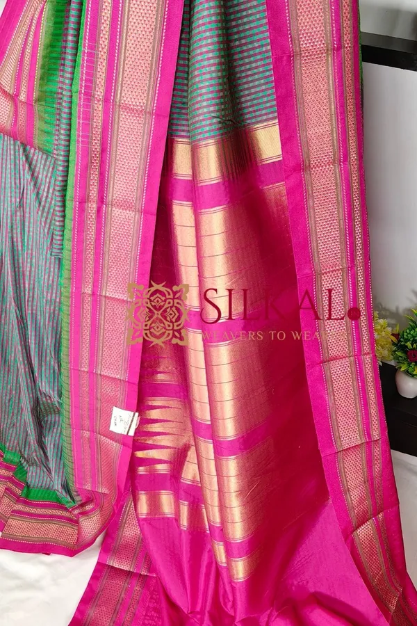 Ilkal_Small_Check_Cotton_Silk_Saree_SKL04013