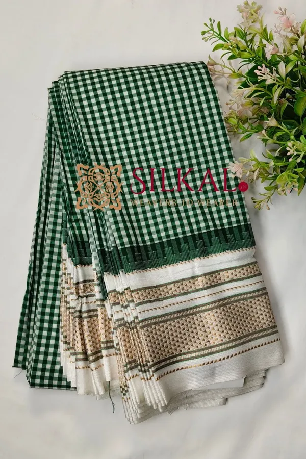Ilkal_Small_Check_Cotton_Silk_Saree_SKL04020