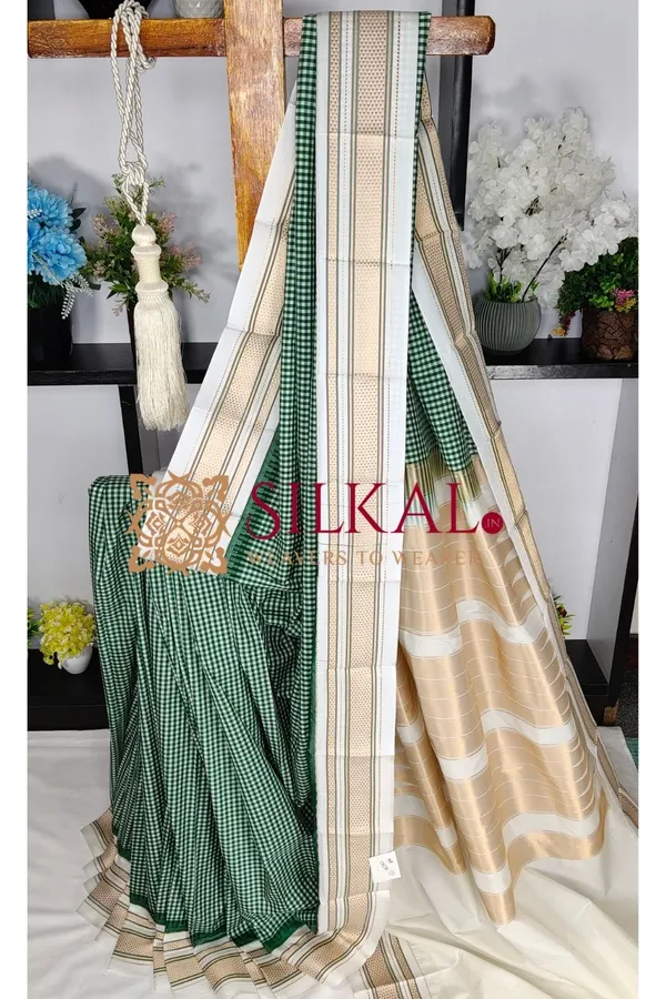 Ilkal_Small_Check_Cotton_Silk_Saree_SKL04020