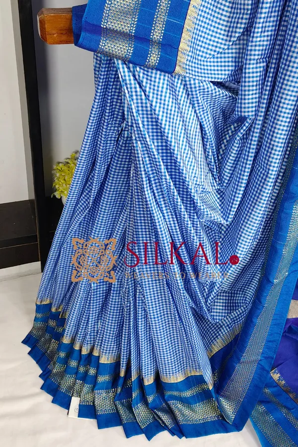 Ilkal_Small_Check_Cotton_Silk_Saree_SKL04025