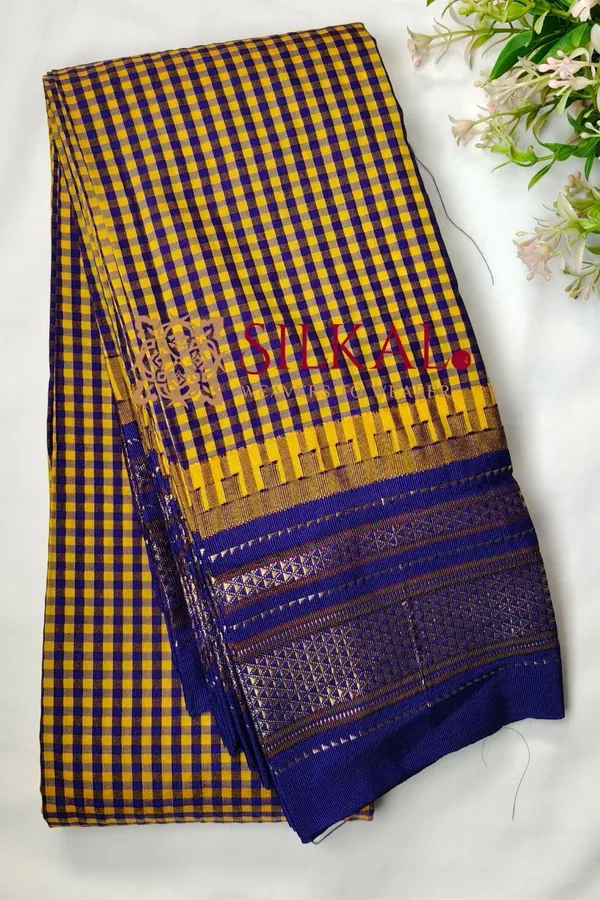 Ilkal_Small_Check_Cotton_Silk_Saree_SKL04030