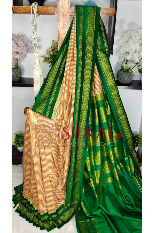 Ilkal_Small_Check_Cotton_Silk_Saree_SKL04031