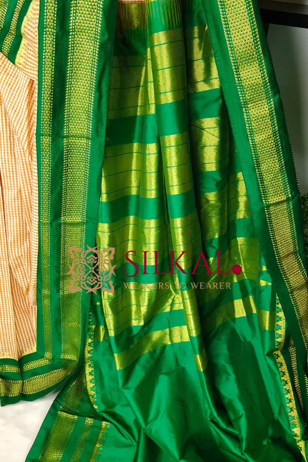 Ilkal_Small_Check_Cotton_Silk_Saree_SKL04031