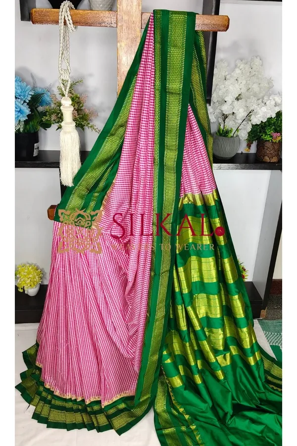 Ilkal_Small_Check_Cotton_Silk_Saree_SKL04040