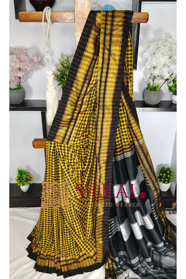 Ilkal_Small_Checks_Cotton_Silk_Saree_SKL_04061