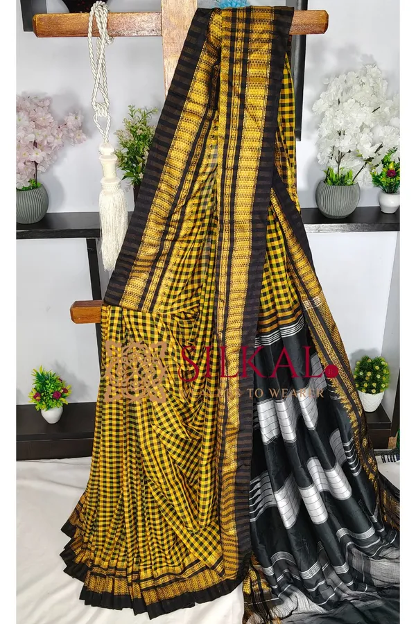 Ilkal_Small_Checks_Cotton_Silk_Saree_SKL_04061