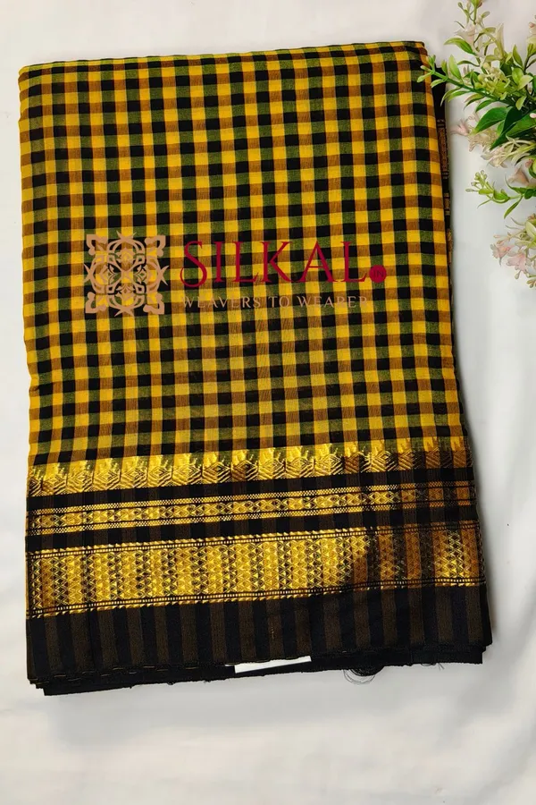 Ilkal_Small_Checks_Cotton_Silk_Saree_SKL_04061