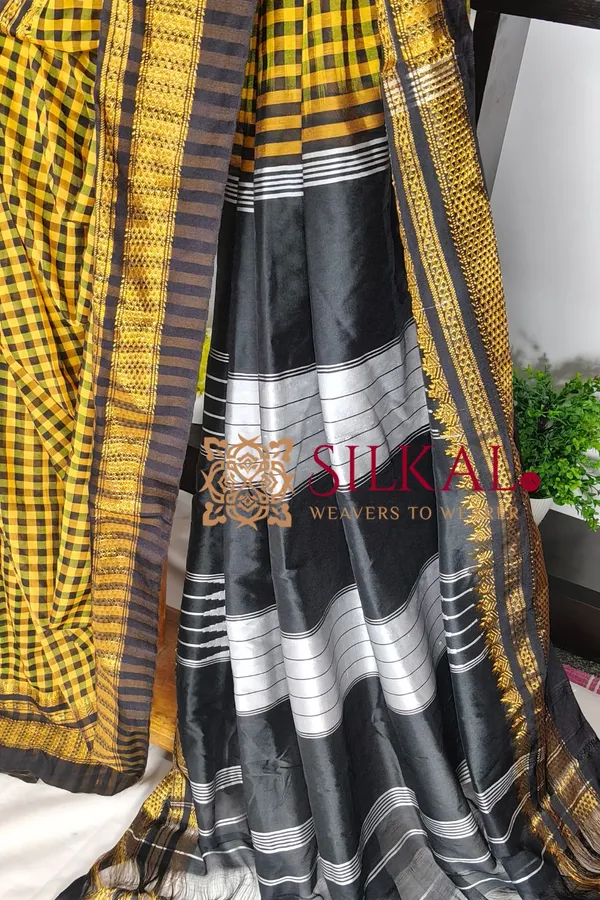 Ilkal_Small_Checks_Cotton_Silk_Saree_SKL_04061