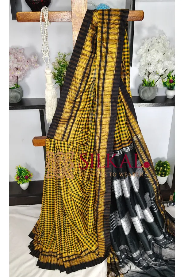 Ilkal_Small_Checks_Cotton_Silk_Saree_SKL_04061