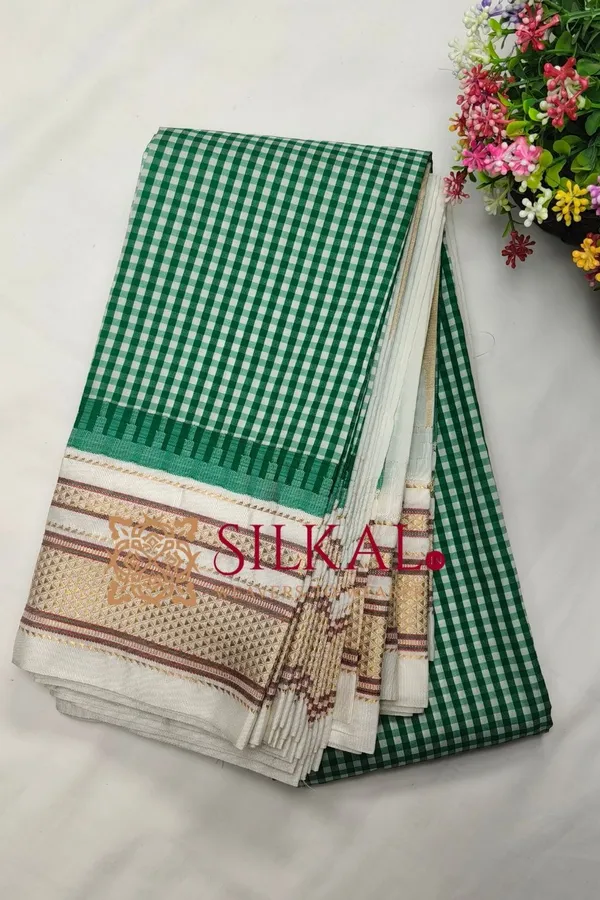 Ilkal_Soft_Silk_Checks_Saree_SKL03846