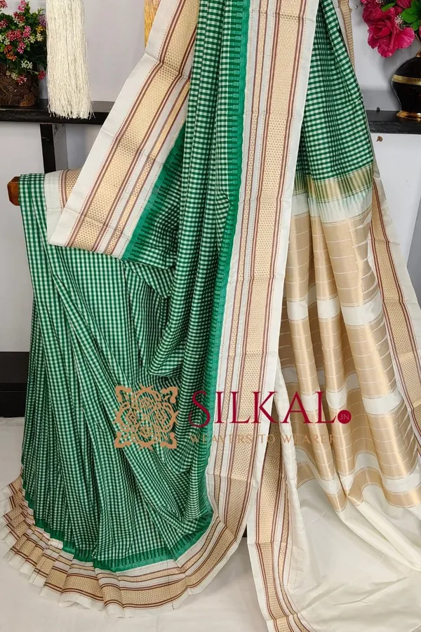 Ilkal_Soft_Silk_Checks_Saree_SKL03846