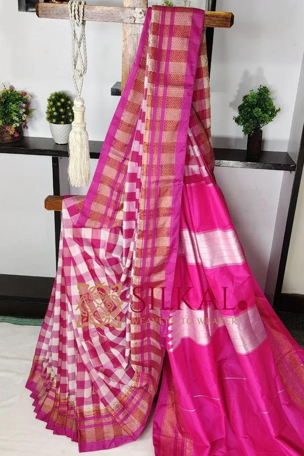 Ilkal_Special_Cotton_Silk_Big_Checks_Saree_SKL03573