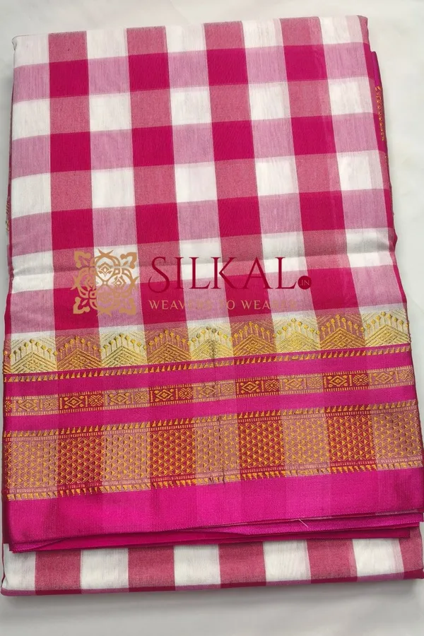 Ilkal_Special_Cotton_Silk_Big_Checks_Saree_SKL03573