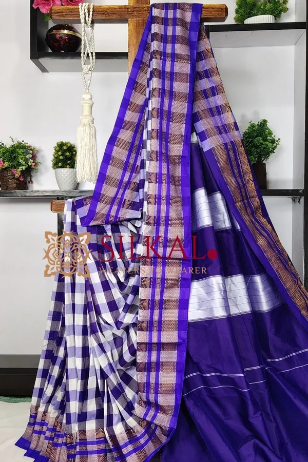 Ilkal_Special_Cotton_Silk_Big_Checks_Saree_SKL03574
