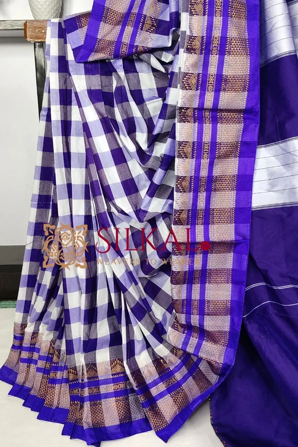 Ilkal_Special_Cotton_Silk_Big_Checks_Saree_SKL03574