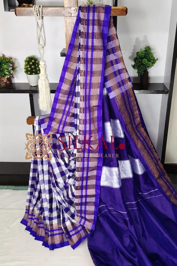 Ilkal_Special_Cotton_Silk_Big_Checks_Saree_SKL03574