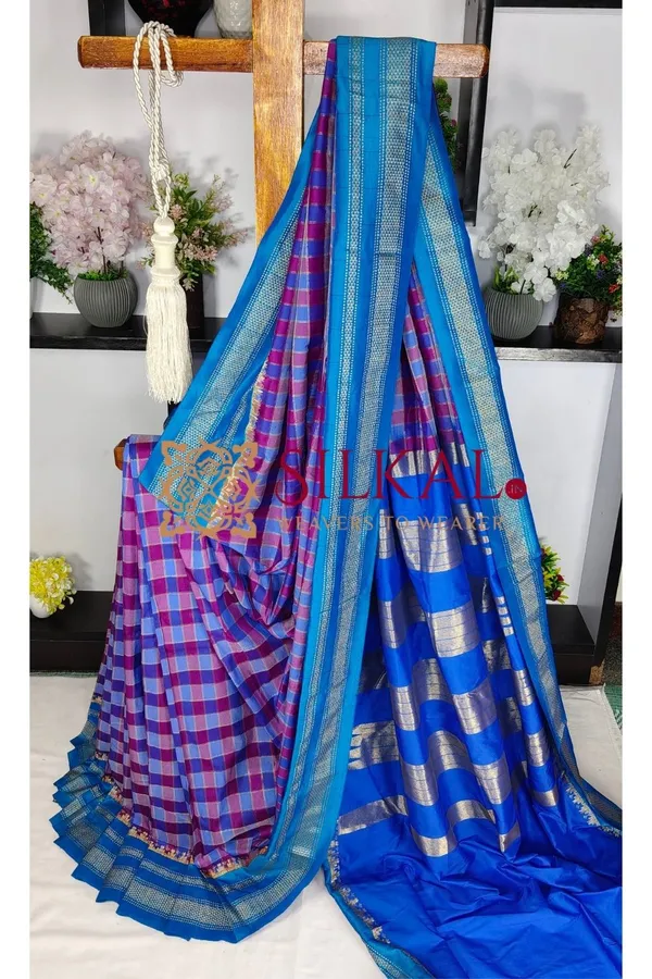 Ilkal_Special_Cotton_Silk_Big_Checks_Saree_SKL04043