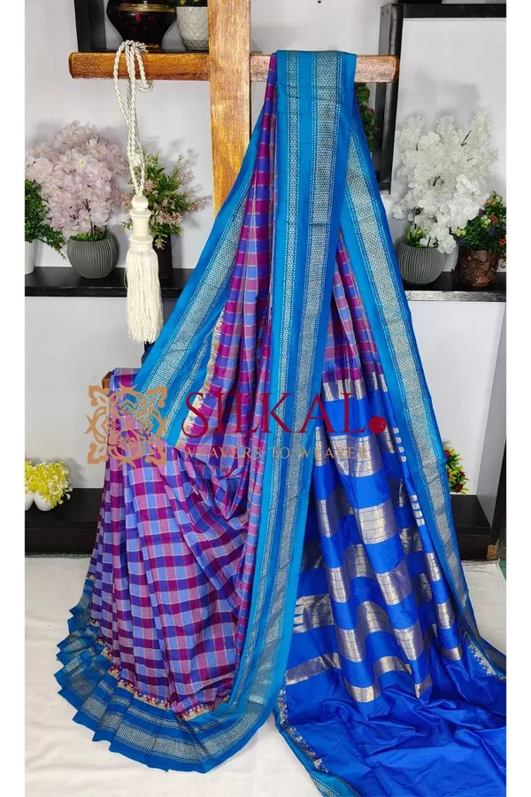 Ilkal_Special_Cotton_Silk_Big_Checks_Saree_SKL04043