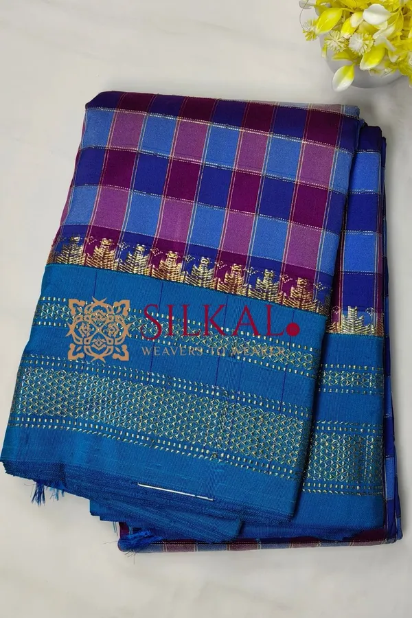 Ilkal_Special_Cotton_Silk_Big_Checks_Saree_SKL04043