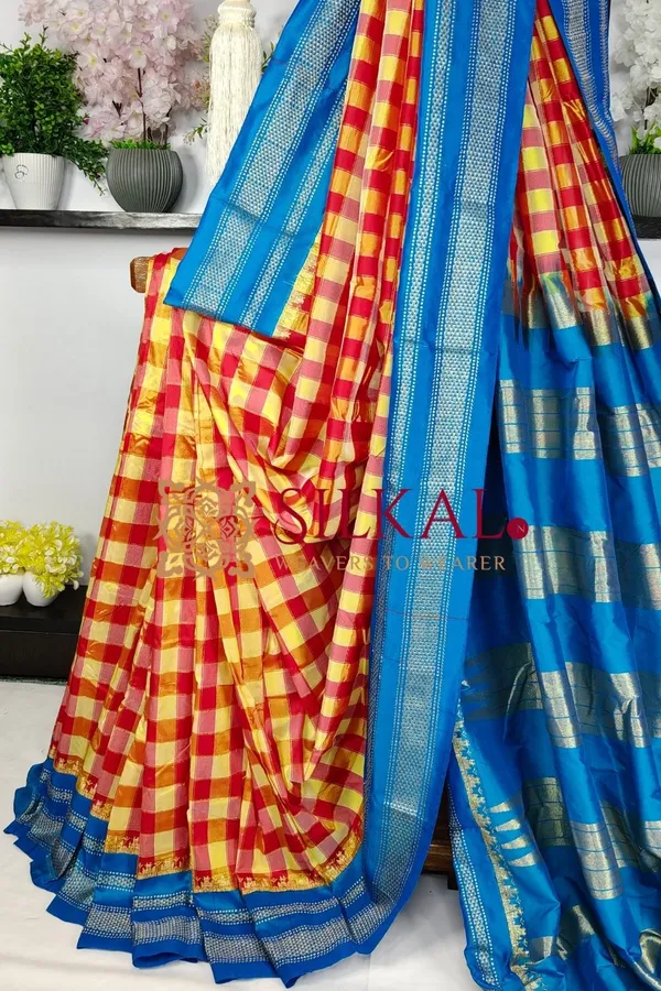 Ilkal_Special_Cotton_Silk_Big_Checks_Saree_SKL04044