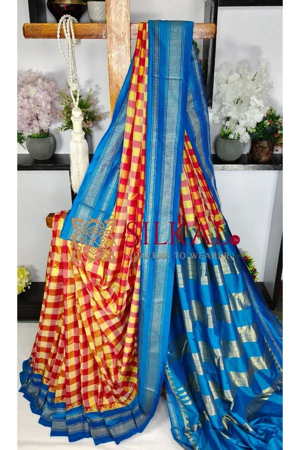 Ilkal_Special_Cotton_Silk_Big_Checks_Saree_SKL04044