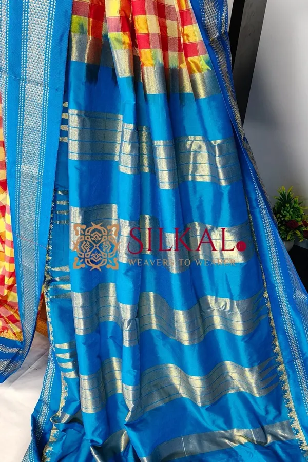 Ilkal_Special_Cotton_Silk_Big_Checks_Saree_SKL04044