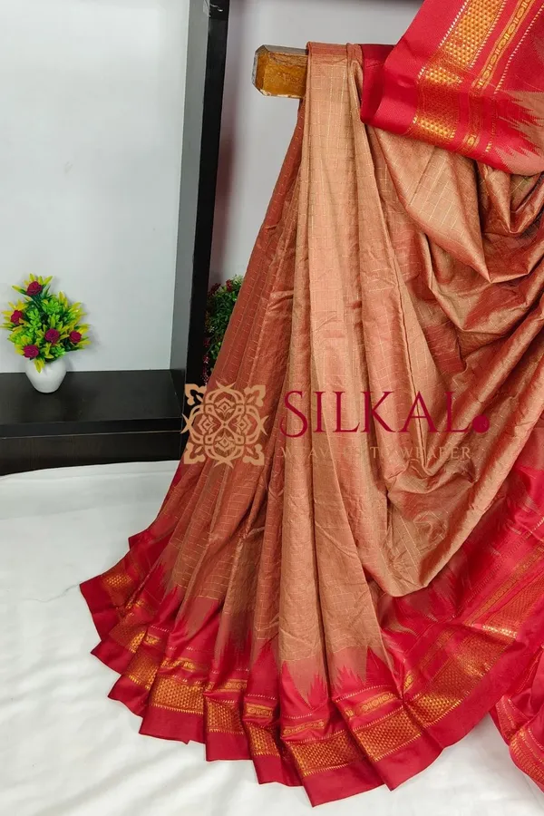Ilkal_Temple_Chadaruga_Cotton_Silk_Saree_SKL03853