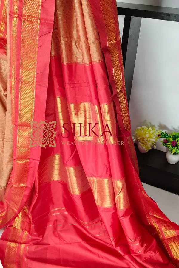 Ilkal_Temple_Chadaruga_Cotton_Silk_Saree_SKL03853