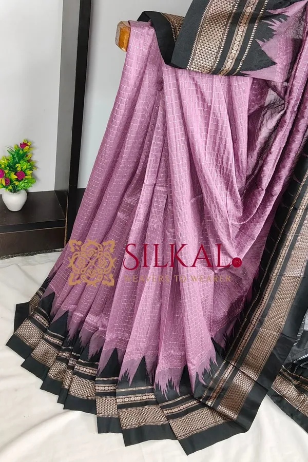 Ilkal_Temple_Chadaruga_Cotton_Silk_Saree_SKL03854