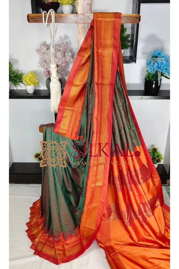 Ilkal_Temple_Chadaruga_Cotton_Silk_Saree_SKL03855