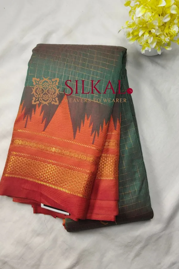 Ilkal_Temple_Chadaruga_Cotton_Silk_Saree_SKL03855