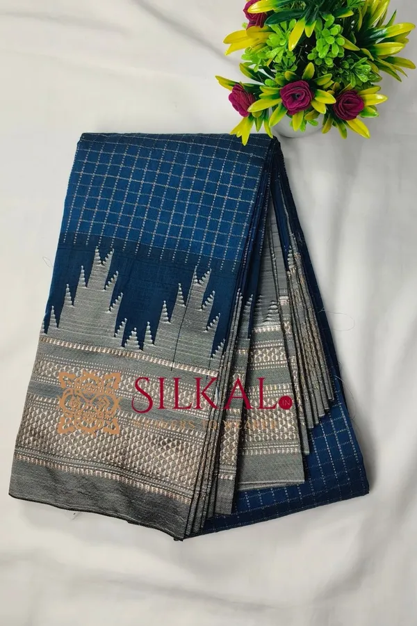 Ilkal_Temple_Chadaruga_Cotton_Silk_Saree_SKL03859