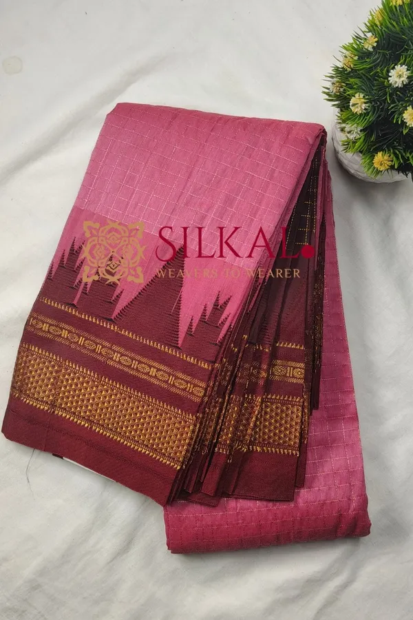 Ilkal_Temple_Chadaruga_Cotton_Silk_Saree_SKL03860
