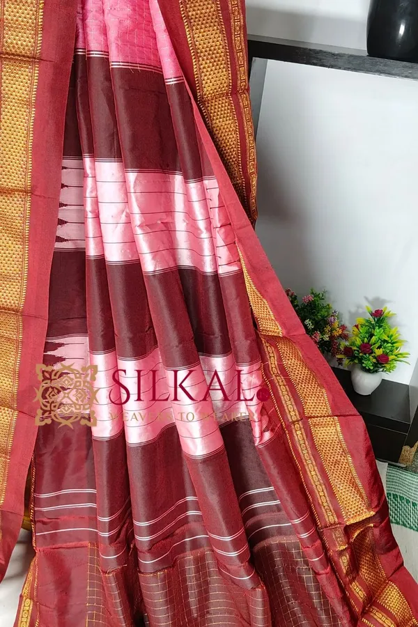 Ilkal_Temple_Chadaruga_Cotton_Silk_Saree_SKL03860