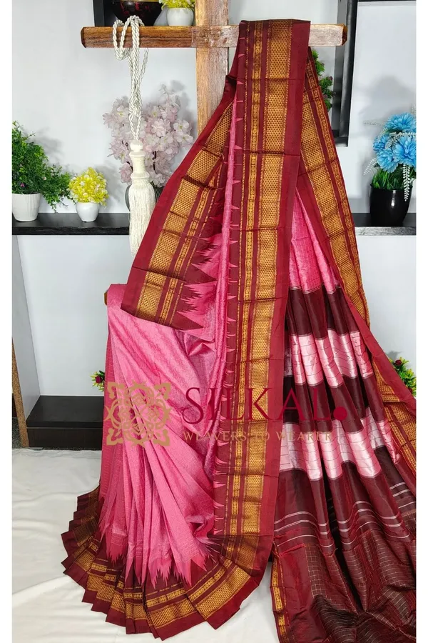 Ilkal_Temple_Chadaruga_Cotton_Silk_Saree_SKL03860