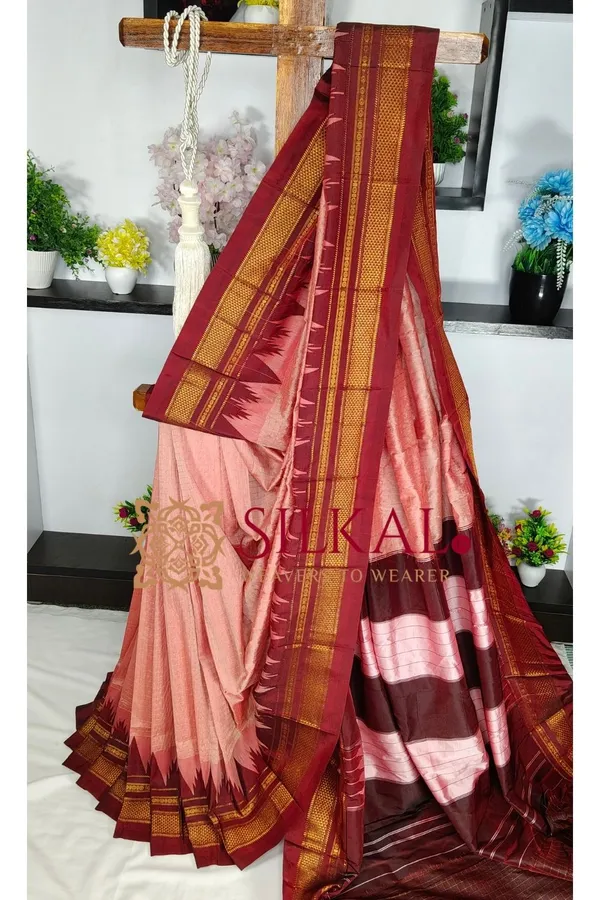 Ilkal_Temple_Chadaruga_Cotton_Silk_Saree_SKL03863