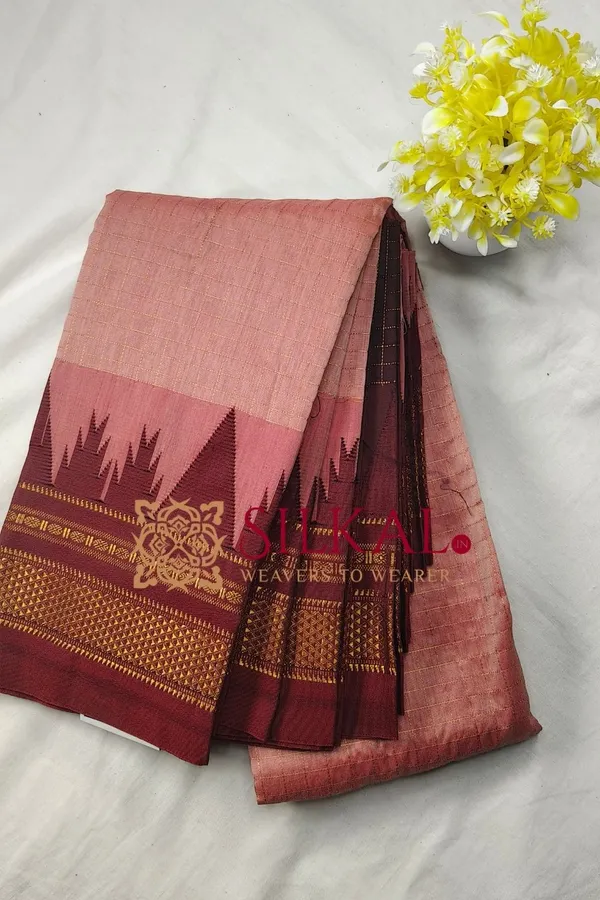 Ilkal_Temple_Chadaruga_Cotton_Silk_Saree_SKL03863